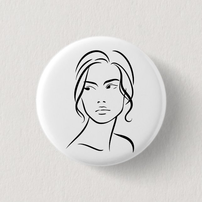 Eine Frauenfront Zeichne 4 Button (Vorderseite)