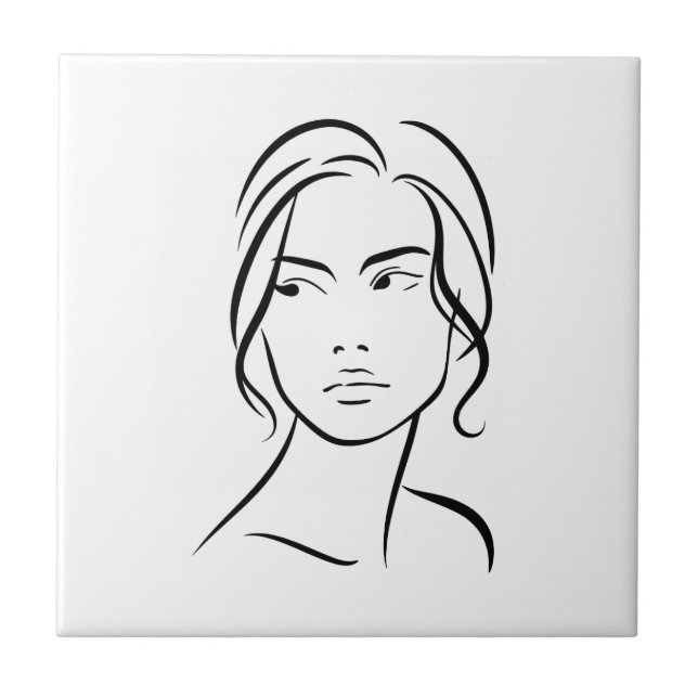 Eine Frauenfront Zeichne 4 Fliese (Vorderseite)