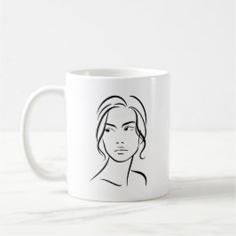 Eine Frauenfront Zeichne 4 Kaffeetasse