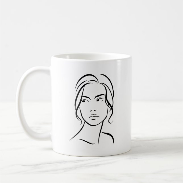 Eine Frauenfront Zeichne 4 Kaffeetasse (Links)