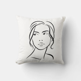 Eine Frauenfront Zeichne 4 Kissen