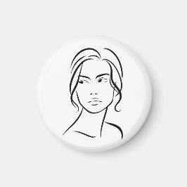 Eine Frauenfront Zeichne 4 Magnet