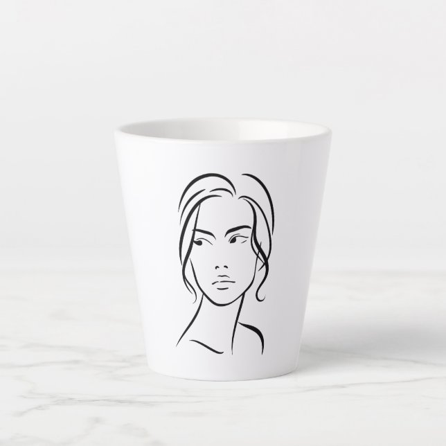 Eine Frauenfront Zeichne 4 Milchtasse (Vorderseite)