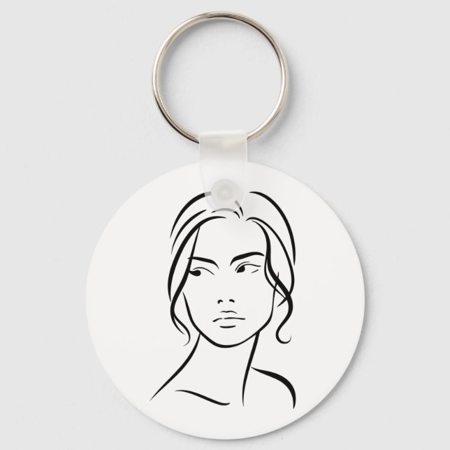 Eine Frauenfront Zeichne 4 Schlüsselanhänger (Vorderseite)