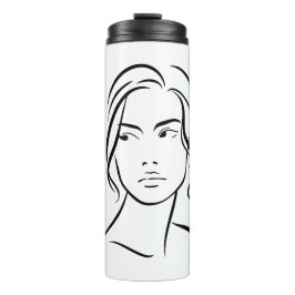 Eine Frauenfront Zeichne 4 Thermosbecher