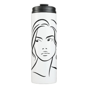 Eine Frauenfront Zeichne 4 Thermosbecher