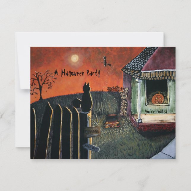 Eine frequentierende Halloween-Einladung Einladung (Vorderseite)