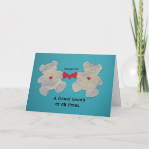 Eine Freundin Liebe immer. Sprichwörter 17:17 Feiertagskarte