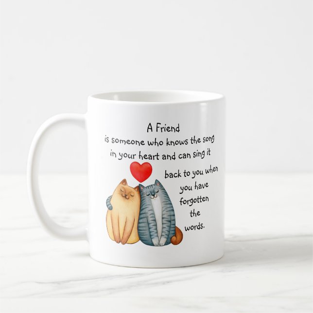 Eine Freundschaft Liebe Zitat Niedliche Katzen Tas Kaffeetasse (Links)