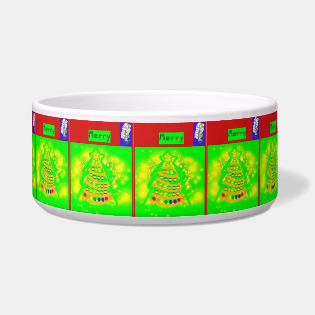 Eine frohe Keramik Pet Bowl Napf (Vorderseite)