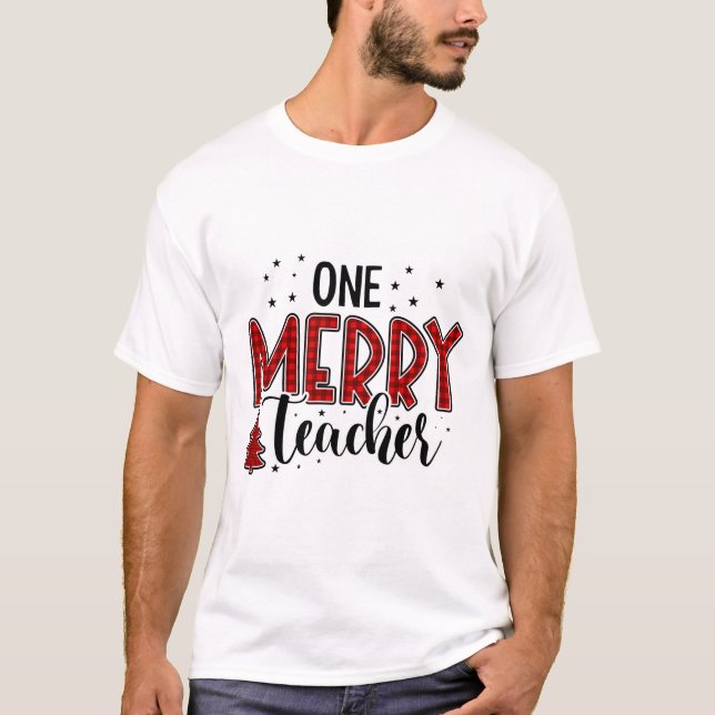 Eine frohe Lehrerin Weihnachts-Veröffentlichung T-Shirt (Vorderseite)