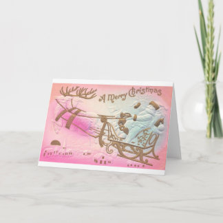 Eine frohe Weihnachten Vintag Retro Weihnachtskart Karte
