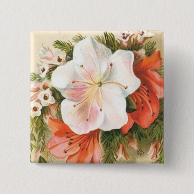 Eine frohe Weihnachts-Blume Button (Vorderseite)