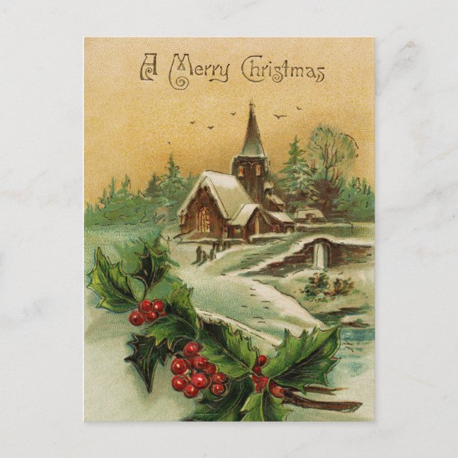 Eine frohe Weihnachtskarte Feiertagspostkarte (Vorderseite)