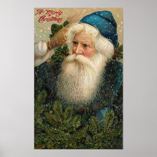 Eine frohe Weihnachtskarte für das alte St. Nick Poster
