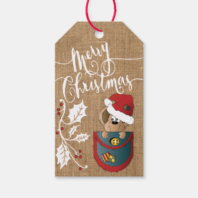 Eine frohe Weihnachtsmaus Geschenkanhänger (Vorderseite)