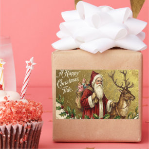Eine frohe Weihnachtszeit Rechteckiger Aufkleber