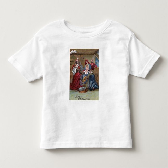 Eine fröhliche ChristmasNativity Szene Kleinkind T-shirt (Vorderseite)