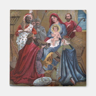 Eine fröhliche ChristmasNativity Szene Magnet
