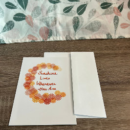 Eine fröhliche, farbenfrohe Blumengarten-Grußkarte Dankeskarte