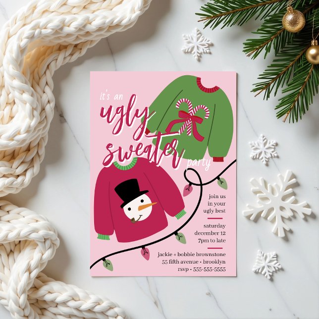 Eine fröhliche hässliche Weihnachtspullover-Feier- Einladung (Von Creator hochgeladen)