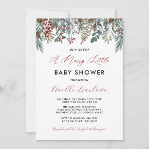 Eine fröhliche kleine Baby-Dusche im Winter-Einlad Einladung