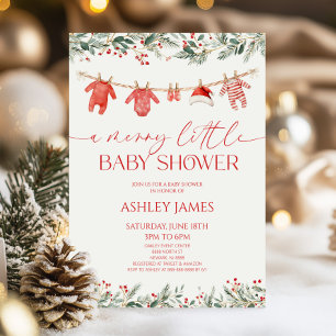 Eine fröhliche kleine Babyparty Weihnachten Babypa Einladung