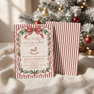 Eine fröhliche kleine Babyparty Weihnachten Babypa Einladung