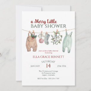 Eine fröhliche kleine Babyparty-Weihnachtskleidung Einladung