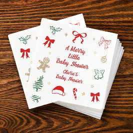 Eine fröhliche kleine Weihnachts-Baby-Party Serviette