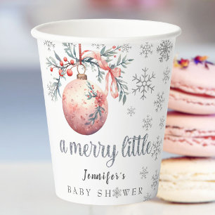 Eine fröhliche kleine Weihnachts-Ball-Winter-Babyd Pappbecher