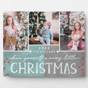 Eine fröhliche kleine Weihnachtsfamilien-Fotocolla Fotoplatte