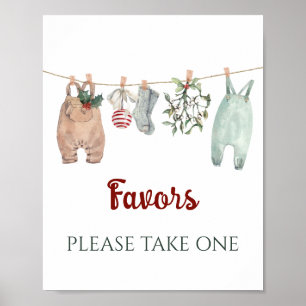 Eine fröhliche kleine Weihnachtskleidung Geschenke Poster