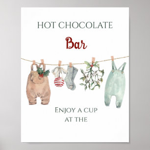 Eine fröhliche kleine Weihnachtskleidung-Hot-Choco Poster