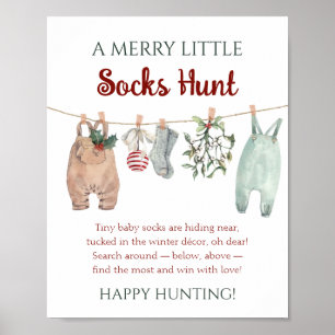 Eine fröhliche kleine Weihnachtskleidung Socken Ja Poster