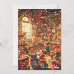 Eine fröhliche kleine Werkstatt-Weihnachtskarte Feiertagskarte