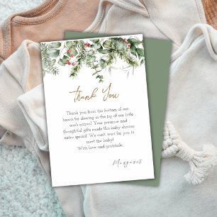 Eine fröhliche kleine Winter-Baby-Shower-Dankesk Dankeskarte