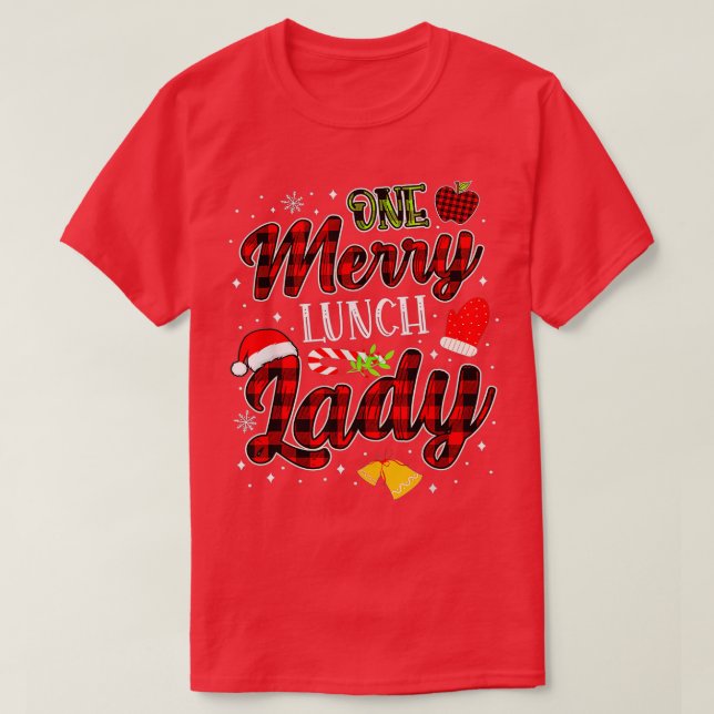 Eine fröhliche Lunch Lady Weihnachten Weihnachten  T-Shirt (Design vorne)