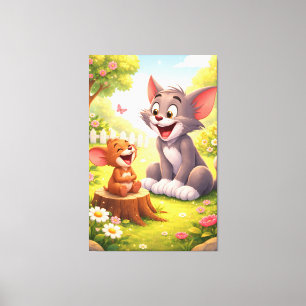 Eine fröhliche Pause im Garten Leinwanddruck