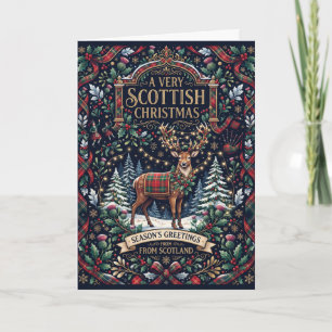 Eine fröhliche schottische Weihnachts-Tartan-Karte Karte