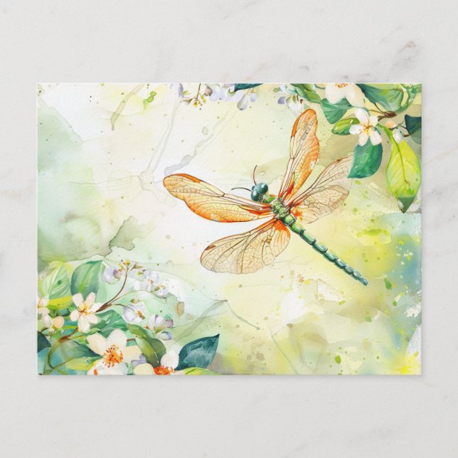 Eine Frühling-Libelle Postkarte (Vorderseite)