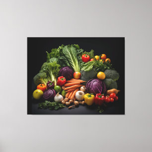 Eine Fülle von Farben Gemüse fotorealistische Digi Leinwanddruck