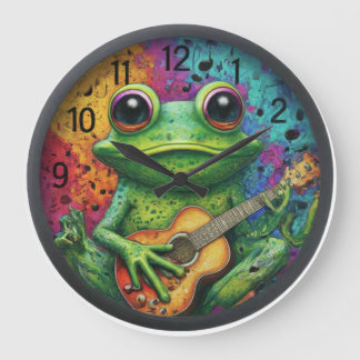 Eine Funky Froschsperre Große Wanduhr