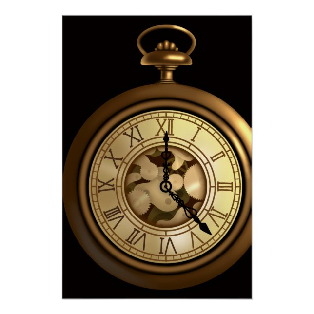 Eine funky Steampunk-Uhr Poster (Vorderseite)