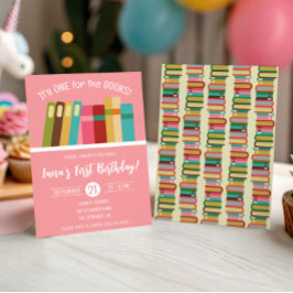 Eine für die Bücher! Die erste Geburtstagspartei d Einladung