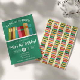 Eine für die Bücher! Die erste Geburtstagspartei d Einladung