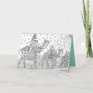 Eine für Ihre Freunde zu färben Weihnachtskarte, Feiertagskarte