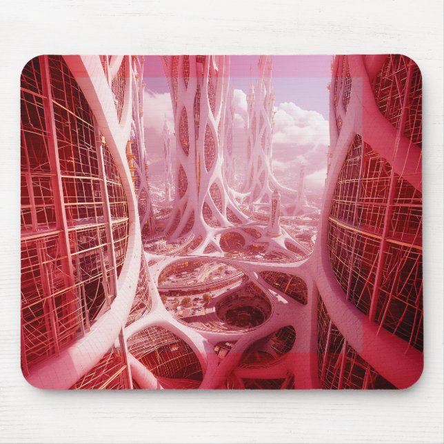 Eine futuristische fraktale Stadt Mousepad (Vorne)