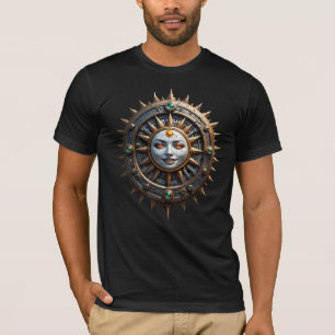 Eine futuristische, sonnige Steampunk-Uhr. T-Shirt