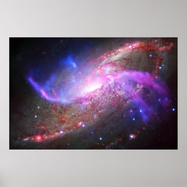 Eine galaktische Lichtshow in Spiralgalaxie Ngc 42 Poster (Vorne)
